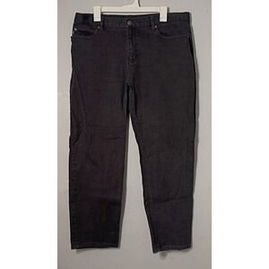 Lauren Jeans Co Ralph Womens Jeans Pants Size 8 Black Straight Plain Denim Sz 16